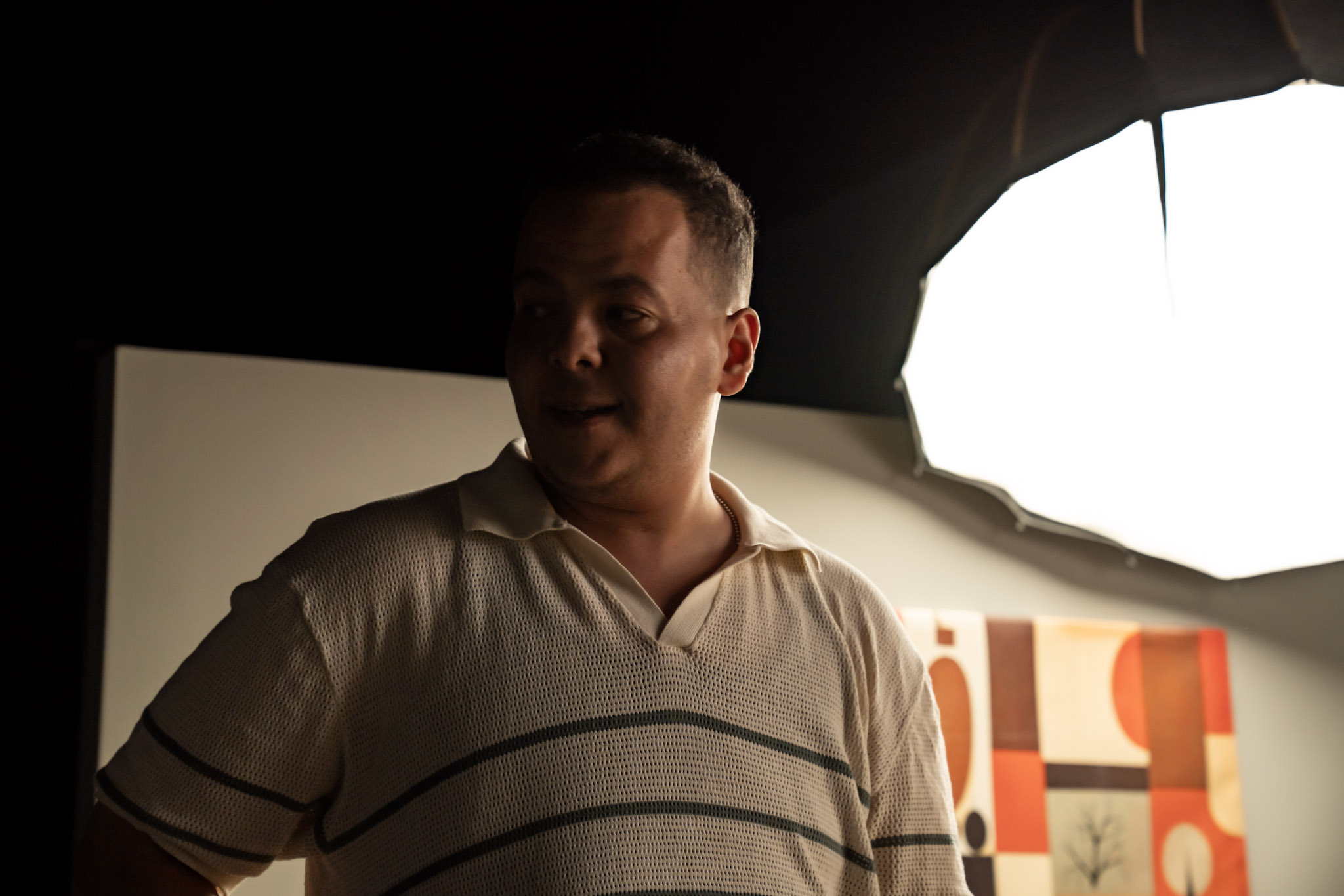 Portrait of Mohammed Adel in a studio